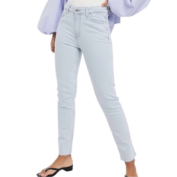 New ASOS Design Raw Hem Skinny Jeans Vintage Light Wash Stretch Denim Size 28 - Picture 16 of 16